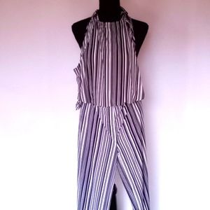 Kimberly jumpsuit black and white striped (new)